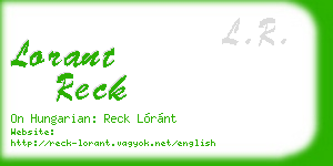 lorant reck business card