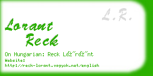 lorant reck business card